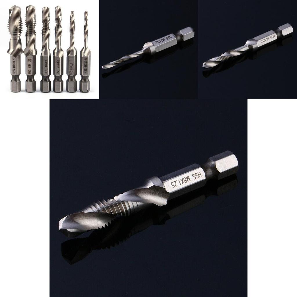 Premium Quality Hex Shank Titanium Plated Screw Thread Drill Bits Set Compound Tap Tool