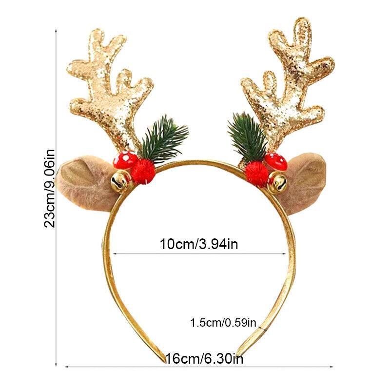 Christmas Shiny Reindeer Deer Antler Headband Hair Band Costume Xmas Party Props