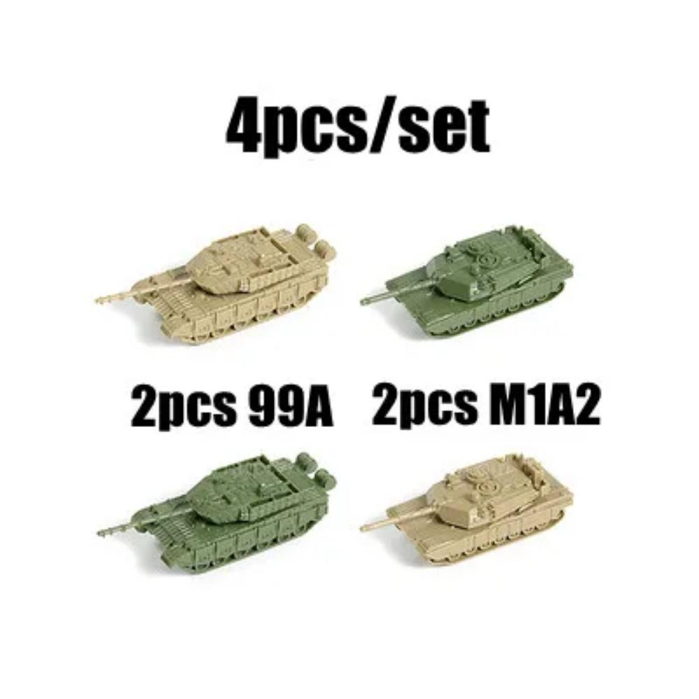 4D 1/144 Tank Pěchotní bojové vozidlo Raketomet Hotový model 4ks/sada Miniaturní vojenský model zbraně Hračka