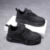 Children's little white shoes board shoes 2025 new mesh breathable leather waterproof boys and girls black sports shoes