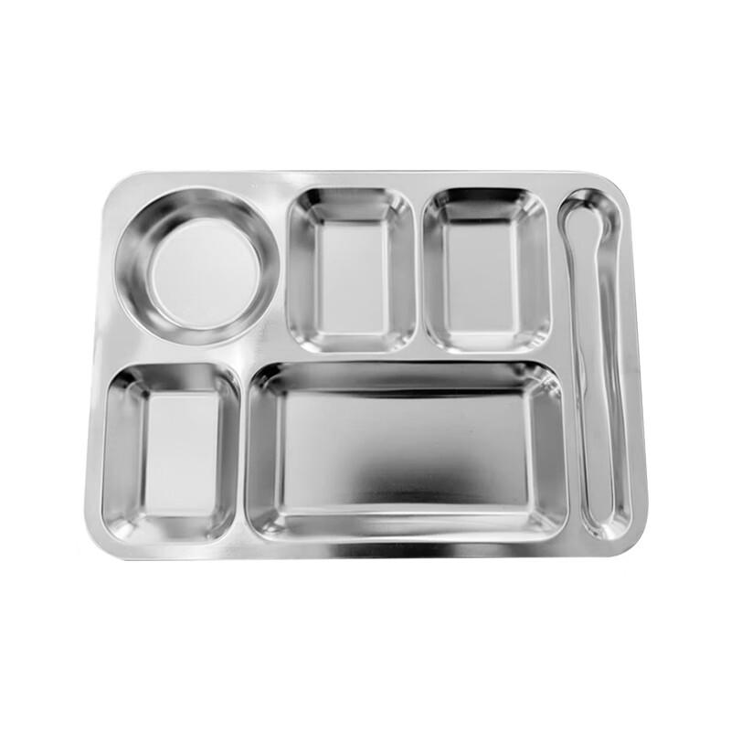 201 Stainless Steel 5-Compartment Deep Meal Plate