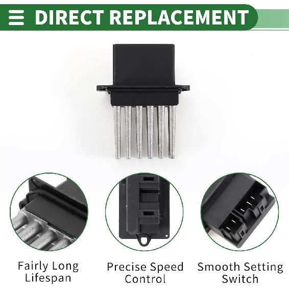 Motoforti HVAC Blower Motor Resistor Heater Blower Resistor for Dodge Durango 2007-2009 Metal ABS No.05061587AA Silver Tone