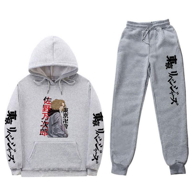 Mens Oversized Hooded Sweatshirt Set With Side Pockets Streetwear Style Cotton Blend Warm Winter Outfit