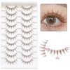 10 Paar Natürlicher Look Manga Wimpern 3D Falsche Nerzwimpern Mode Wimpernverlängerung für Frauen