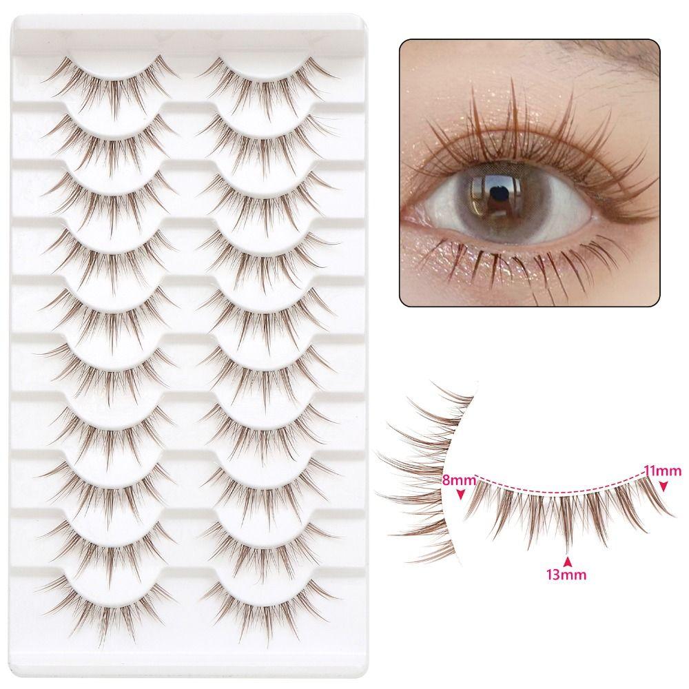 10 Paar Natürlicher Look Manga Wimpern 3D Falsche Nerzwimpern Mode Wimpernverlängerung für Frauen