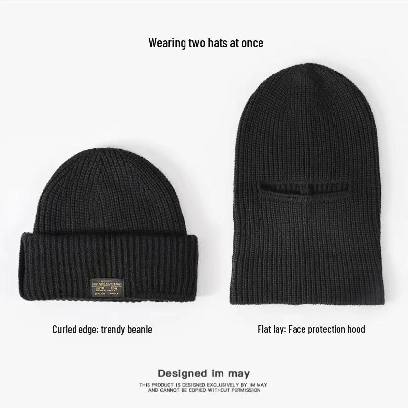 Men's Winter Wool Balaclava: Windproof, Coldproof, Warm Beanie & Face Mask Headgear