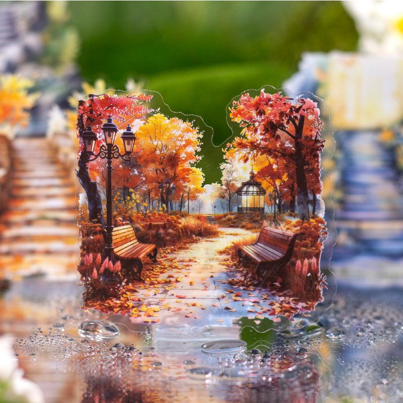 10 Blatt/Beutel Naturpfad Serie Pfad Landschaftsgestaltung PET Sticker DIY Material Dekorative Sticker für Handyhülle Tagebuch Tasse