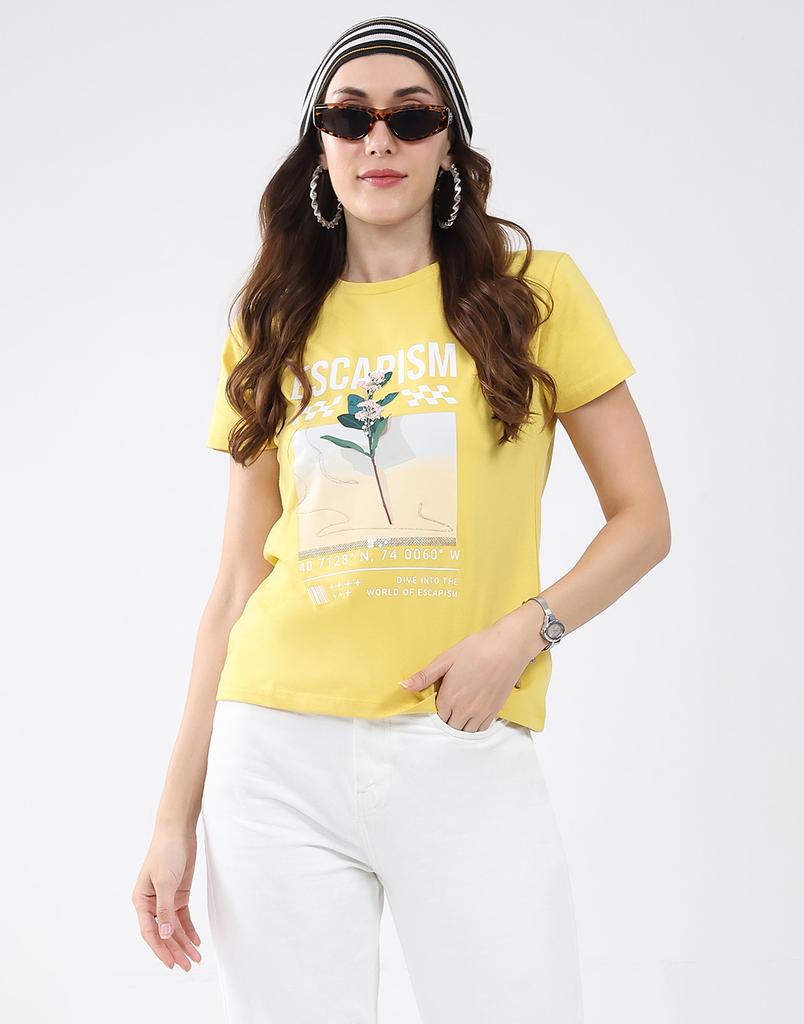 Monte Carlo Women's Round Neck Half Sleeve Top