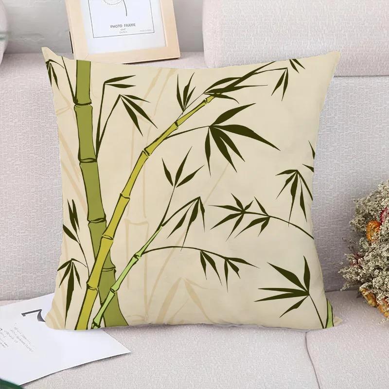 Bamboo Pattern Decorative Pillowcase Living Room Office Home Pillowcase Car Ornaments