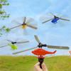 6pcs/set Pull String Helicopter Toy Random Color Recommended for Children 3 and Up Wonderful for Outdoor Fun Gatherings