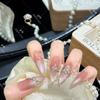 Autumn/Winter Rhinestone Patchwork Nude Cat Eye Handmade Wearable Nails