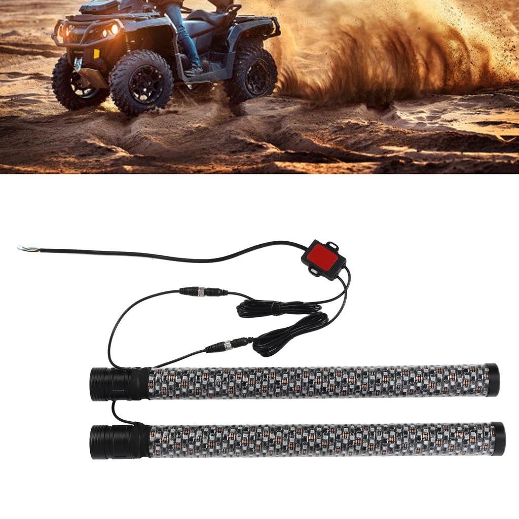2pcs 12‑24V RGB LED Whip Light Waterproof App Remote Control 366 Modes Chasing Whip   for UTV ATV Off Road Sand Truck Boat