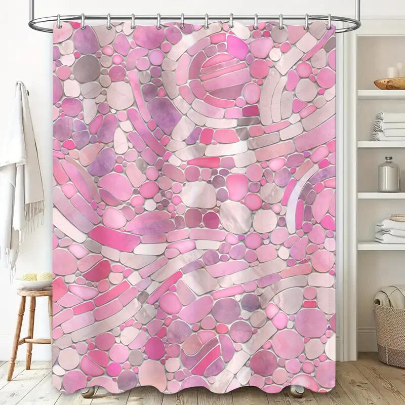 Modern Watercolor Pink Bath Shower Curtain Mosaic Pattern for Bathroom Decor Inches .com: Home Garden