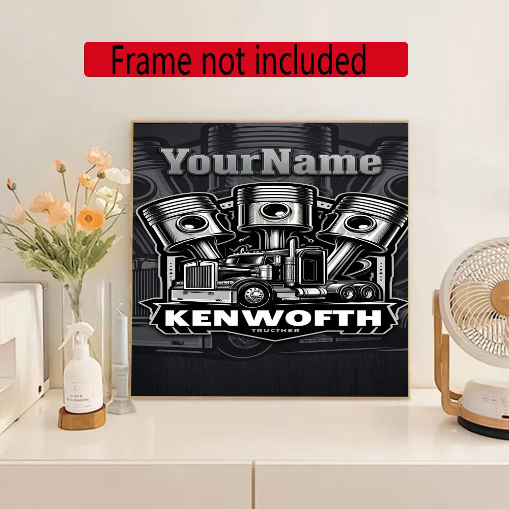 Kw Heavy Trucks Customize Your Name Diamond Painting Round Diamond Diy Frameless Holiday Artwork Suitable For Home Office Wall Decoration