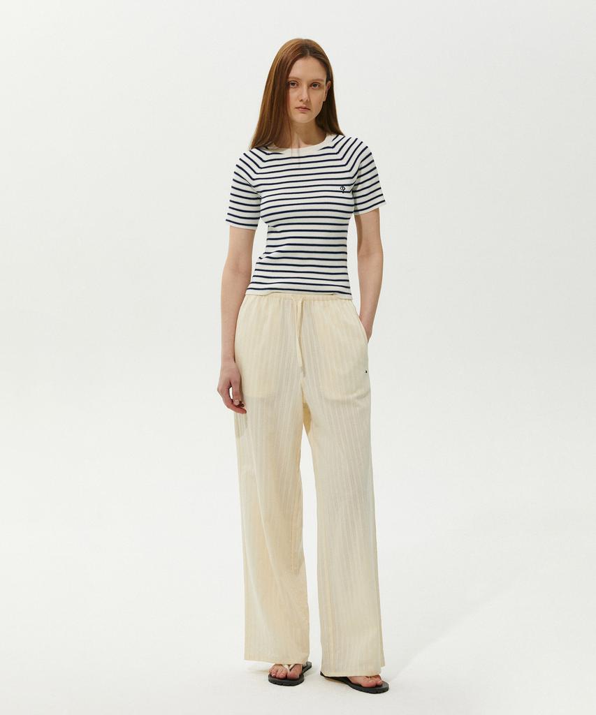 PLAC WOMEN Striped Ribbed Half Knit 2 Colors