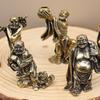 All Brass Eighteen Arhat Ornaments Collection Antique Retro Dragon and Tiger Tabletop Copper Ornaments Solid Mini Copper Man