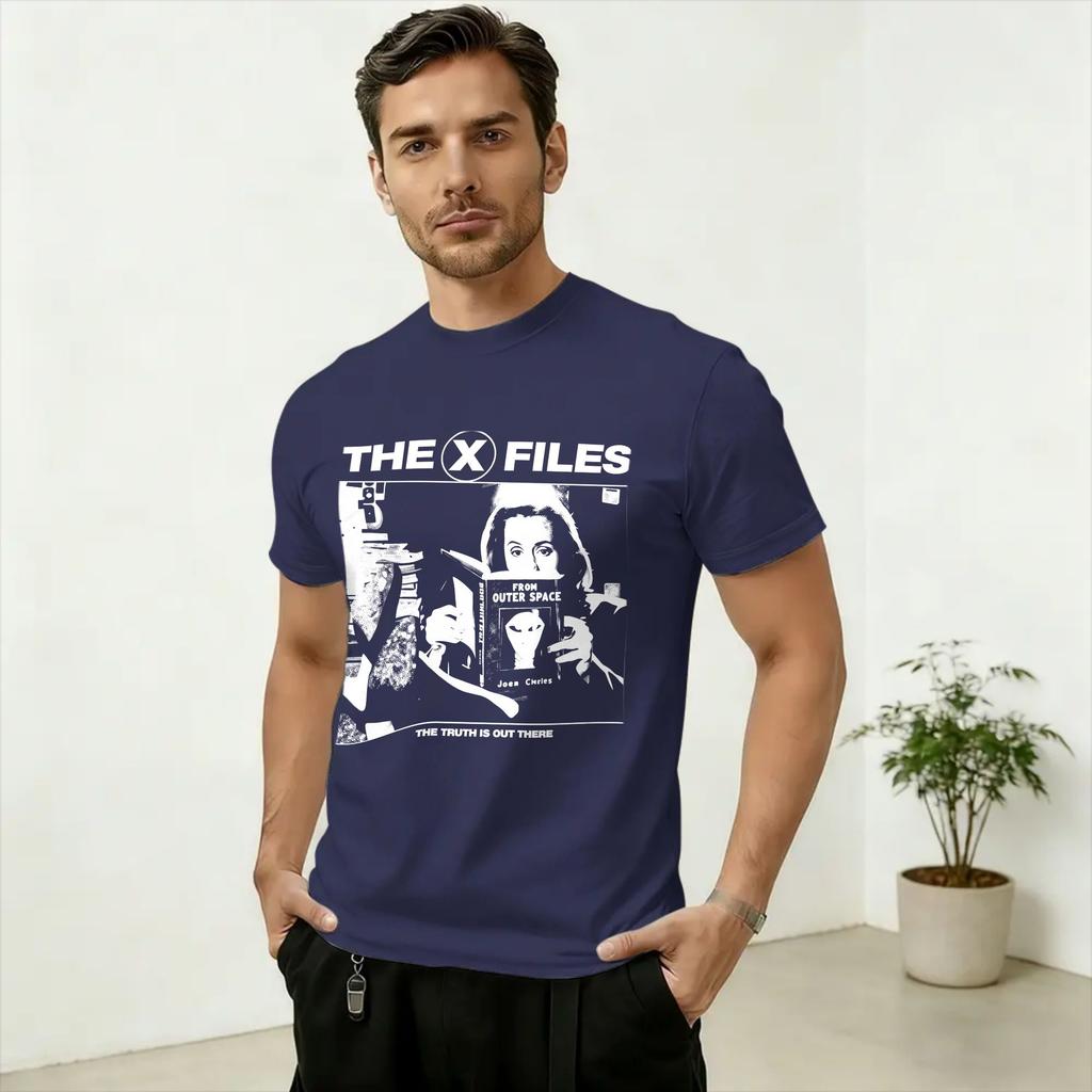The XFiles From Outer Space TShirts for Unisex Amazing 100 Cotton Tee Shirt Crew Neck Short Sleeve T Shirt 4XL 5XL Tops