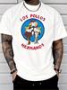 Los Pollos Herunisexos Chicken Cartoon Graphic Unisexs Cotton Crew Neck Tee Short Sleeve Loose Casual Daily Street Male Wear Top