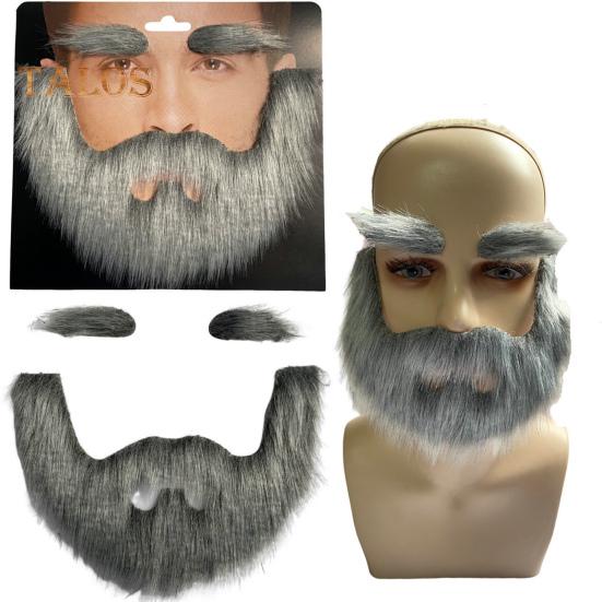 Fake Mustache And Eyebrow Set Self-Adhesive Fake Beard Costume Accessory Cosplay Prop for Masquerade Theater Stage