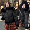 Wind hooded big fur collar cotton clothes women's winter new high waist short bread clothes jacket