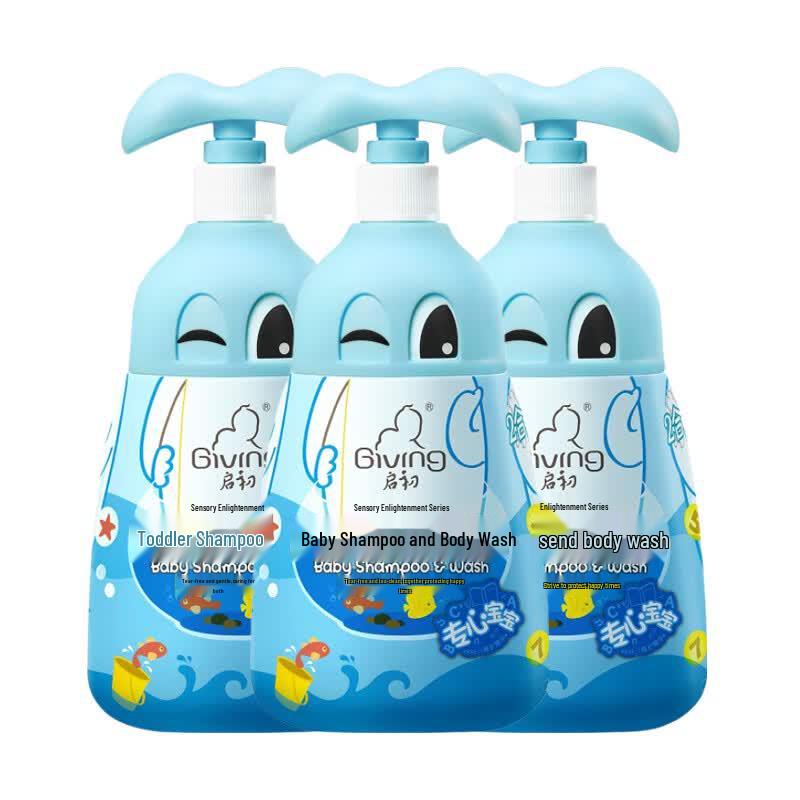 Qichu Infant 2-in-1 Shampoo & Body Wash, 3 x 580ml