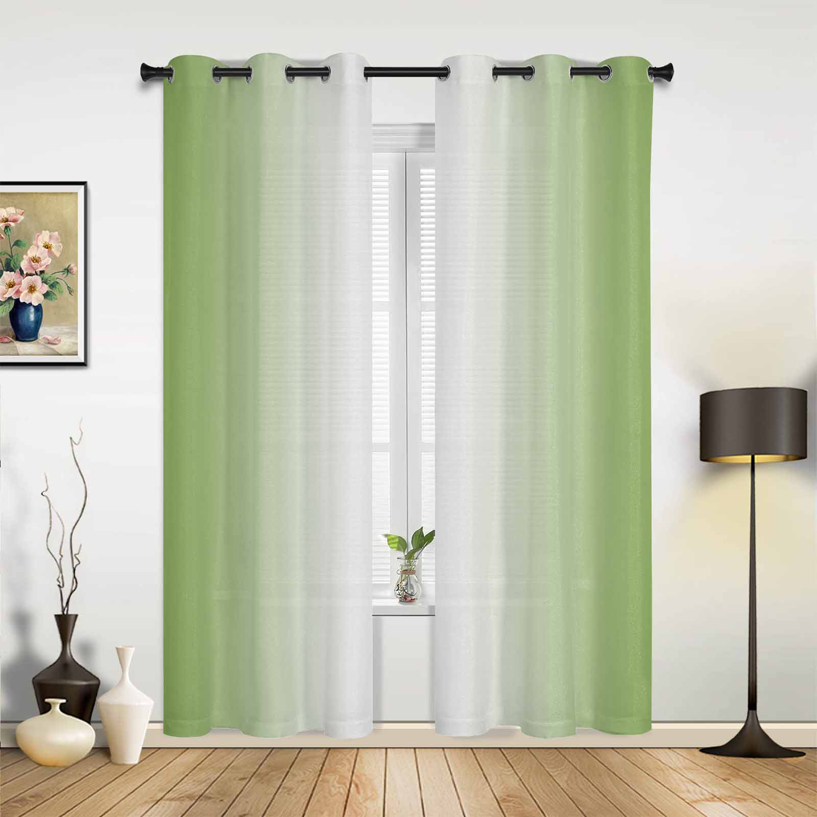 Rosa-weiße Farbverlaufsvorhänge für Schlafzimmer, Wohnzimmer, Küche, Kinderzimmer, Fenstervorhang, moderne Wohnkultur 70W x 100H(cm) x2