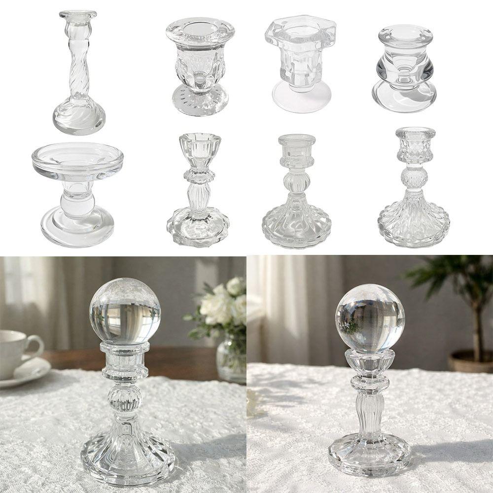 Glass Crystal Ball Base Photography Props Transparent Glass Sphere Holder Craft Crystal Ball Display Stand for Home Decoration