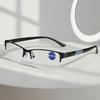 Retro Semi-rim Metal Reading Glasses Men Vintage Half-frame Prebyopic Glasses Male Classic Business Anti-blue Light Eyeglasses