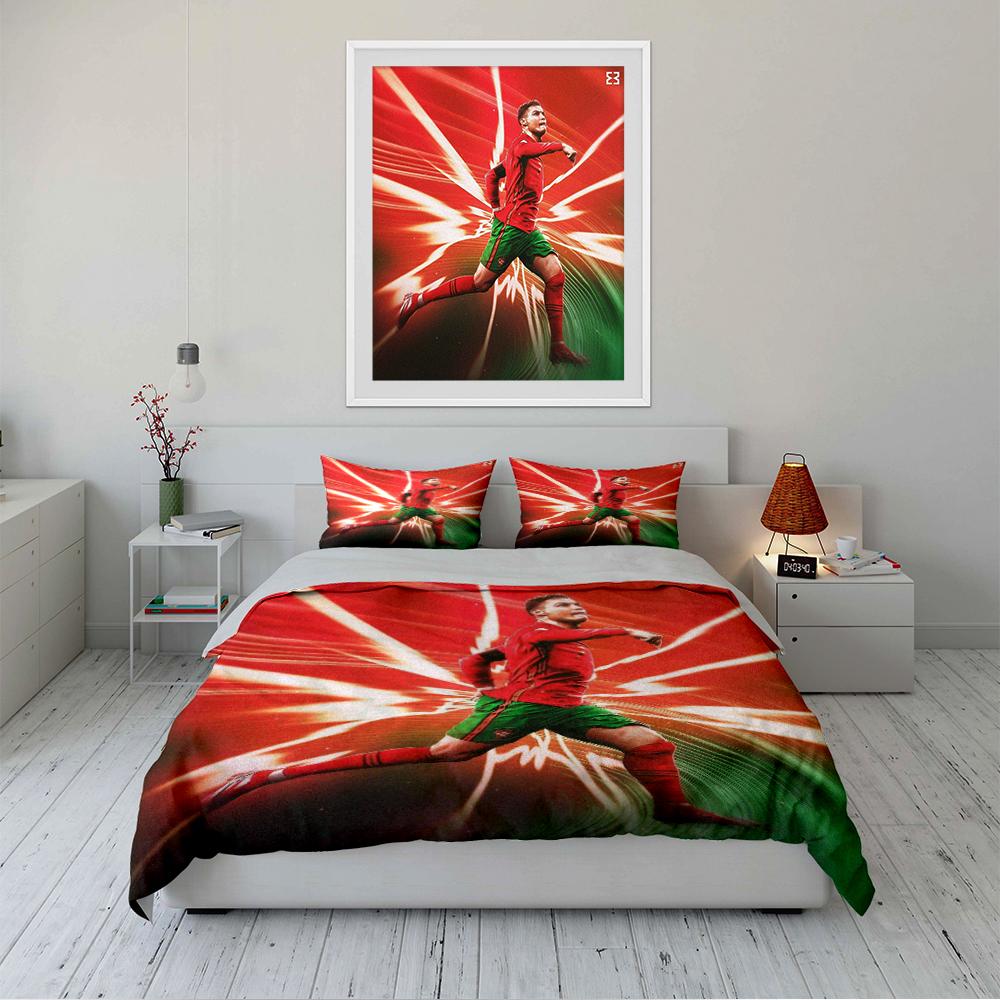 Set Biancheria da Letto Giocatore di Calcio Set Biancheria da Letto (1 copripiumino, 2 federe, piumino non incluso)