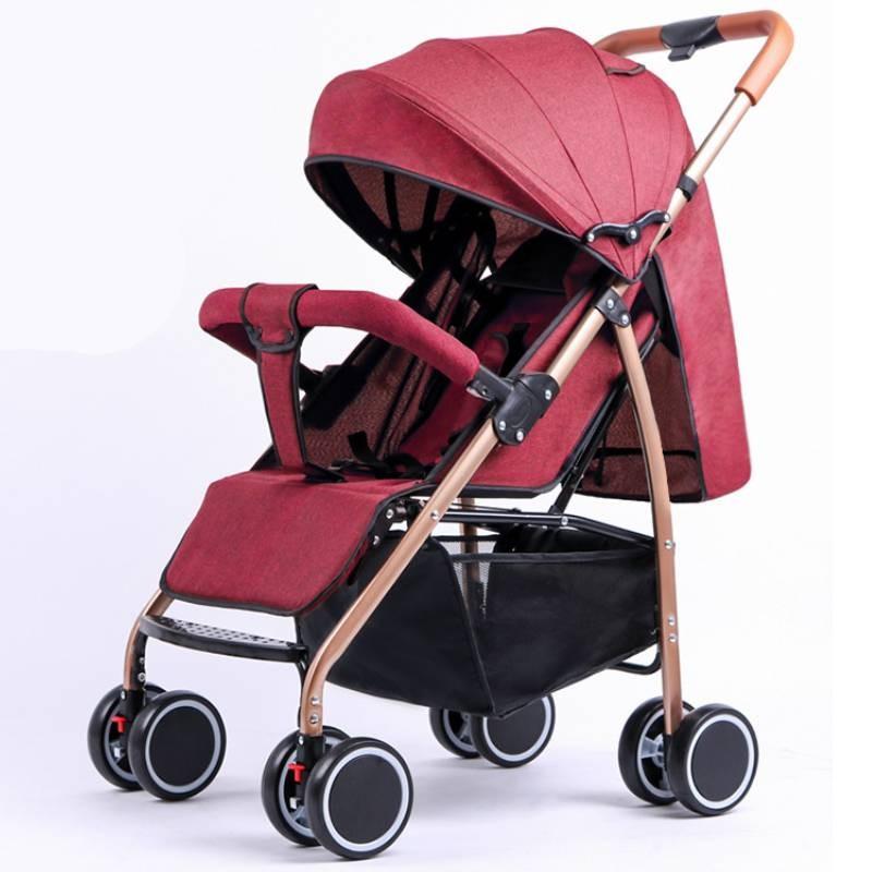 Wheeled Four Baby Stroller Lightweight Foldable Convertible Seat Outdoor Tools