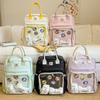 Japanese transparent pain bag large-capacity backpack female college style junior high school student large-capacity handbag student schoolbag