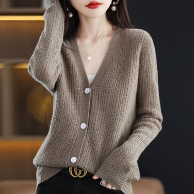 Sweaters Coat Cardigan for Women Winter Oversize V Neck Thickened Solid Color Loose Long Sleeve Knit Sweaters Coat
