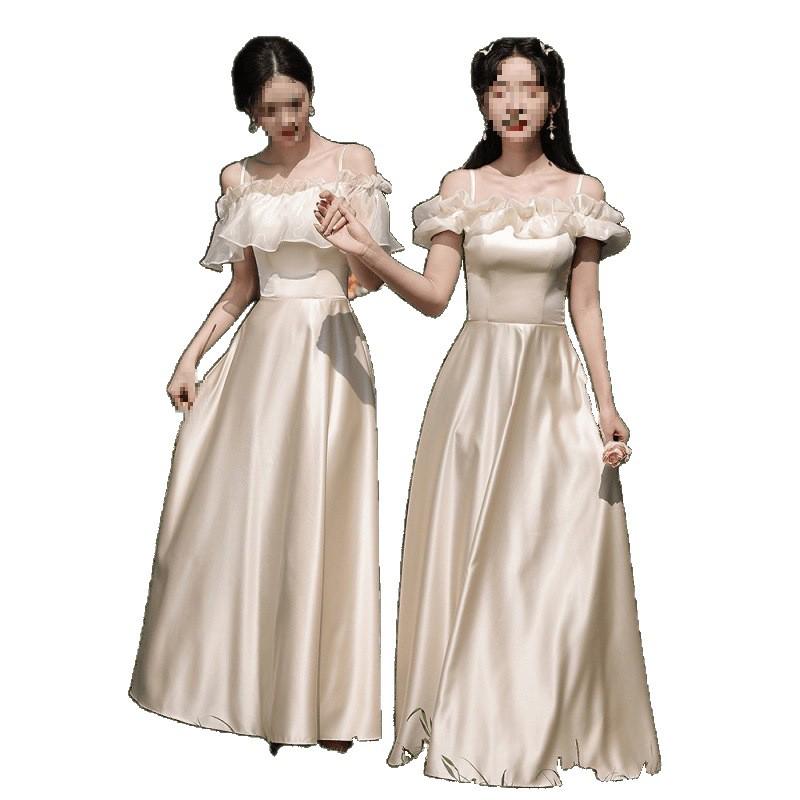 2025 Summer Satin Bridesmaid Gown - Elegant Simple Style