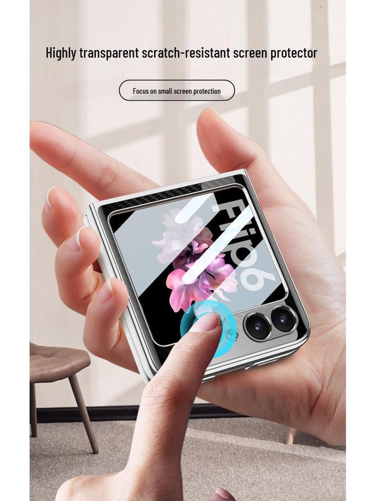 Samsung Z Flip6 Foldable Phone Case: Lightweight Glass Electroplating PC Hard Shell with Bare Metal Feel by GKK