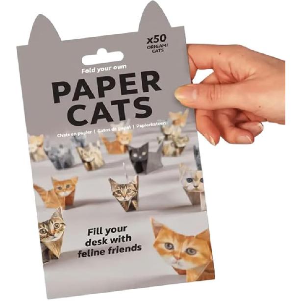 DIY Paper Cats, 50 DIY Cats Origami Papercraft Kit, Creative Origami Animal Craft Kit, Fun Handmade Home Decoration Gift for Cat Lovers (Dog)