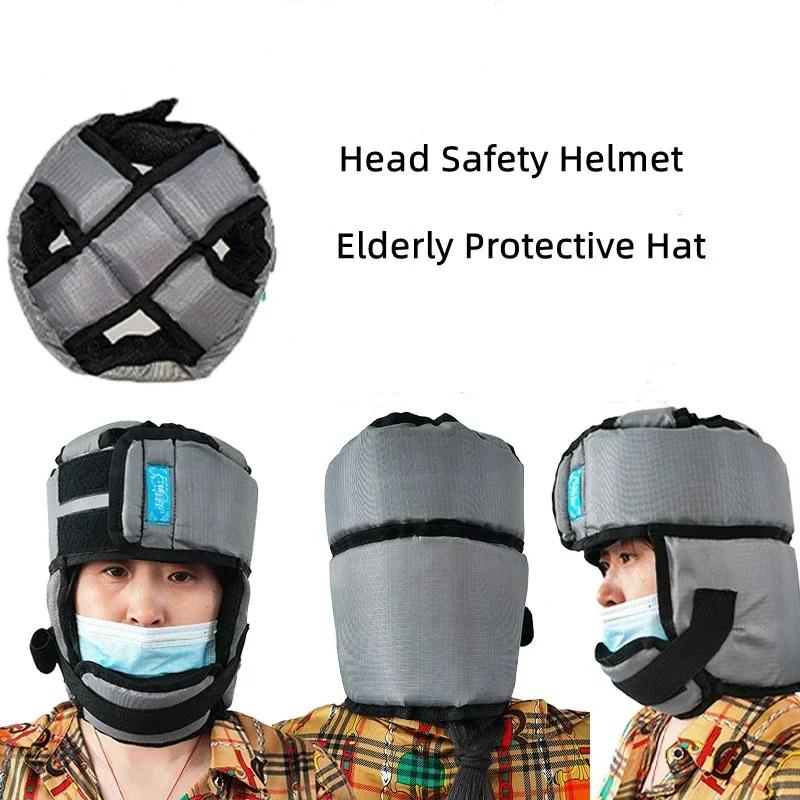 Old Man Anti-Falling Safety Helmet Adjustable Anti-Collision Shatter-Resistant Protection Ear Protection Care Head Cap Winter
