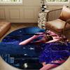 Taylor Music Round Rug for Livingroom,Bedroom, Palyroom, Chair Rug, Area Rug, Circle Carpet, Large Size Fan Christmas Gift