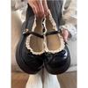 Versatile Skirt Platform Small Leather Shoes Women's New Autumn Brown Round Head Shallow Mouth Mary Jane Single Shoes