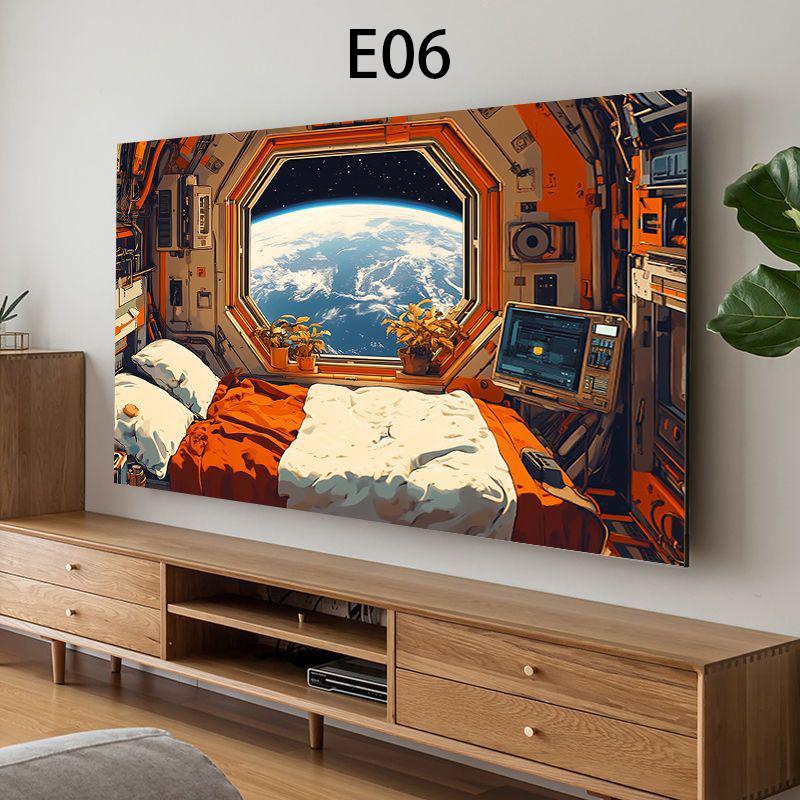 Universal Television LCD TV Hood Dust Cover Home Living Room Decor Printed TV Protector Case For 47/50/55/58/65/70/75//85 Inch