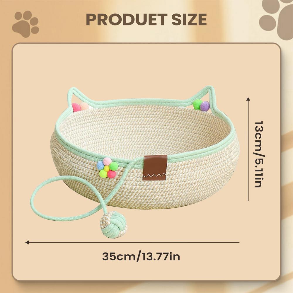 

Cat Nesting Bed Kitten Retreat Woven Basket With Toy Ball Cat Scratcher Basket For Home Apartment Living Room Bedroom Balcony белый