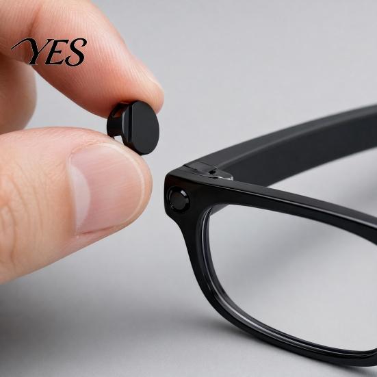 Camera Privacy Cover for Meta Smart Glasses, Signal Friendly Light Dimmable Glasses Shield Sticker with Snap And Slide Design, Easy Install Lens Push