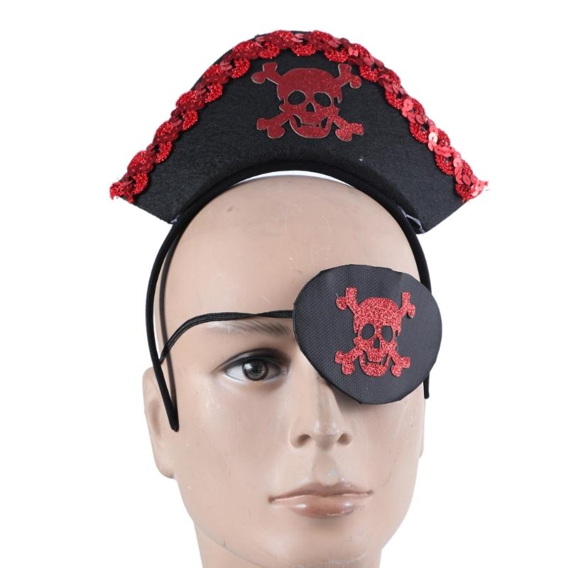 Girl Halloween Headbands Pirate Eyepatch Headwear Hairbands Fun Headwear
