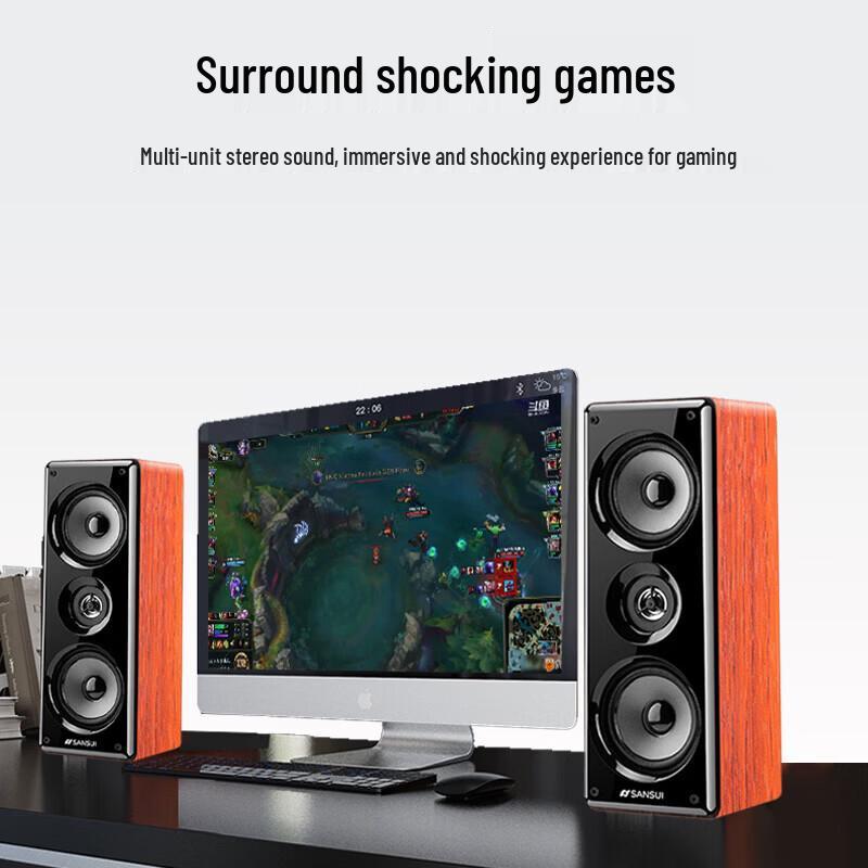 SANSUI 66A Wireless Desktop Bluetooth Speaker CN Plug (adapter Included)