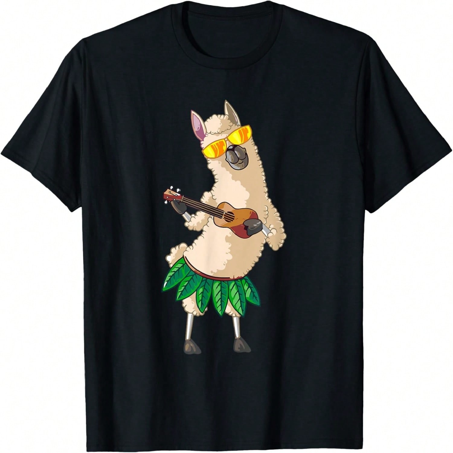 Llama Ukulele Luau Cute Funny Cool Hawaii Alpaca Gift T-Shirt S разноцветный