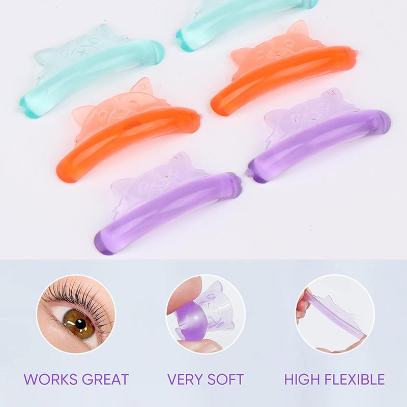 5 Paar C-Schwung Silikon Wimpernwellen-Pads Klebrige Wimpernstäbchen Lifting 3D Wimpernverlängerung Zubehör Wiederverwendbares Make-up-Werkzeug