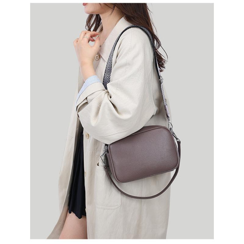 

Женская сумка, Маленькая сумка из мягкой кожи, Модная женская одноплечевая сумка кроссбоди из коровьей кожи темно-коричневого