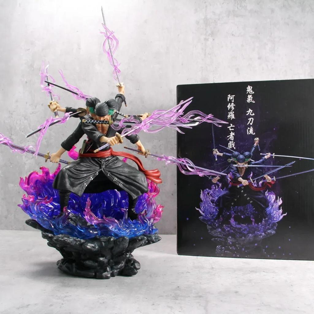 39cm One Piece Zoro Anime Figure Wano Onigashima 9 Swords Style Action Figurine Pvc Statue Model Collectible Decoration Toy Gift