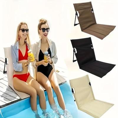 Foldable Camping Chair Outdoor Garden Park Single Lazy Chair Backrest Cushion Picnic Camping Folding Back Chair Beach Chairs