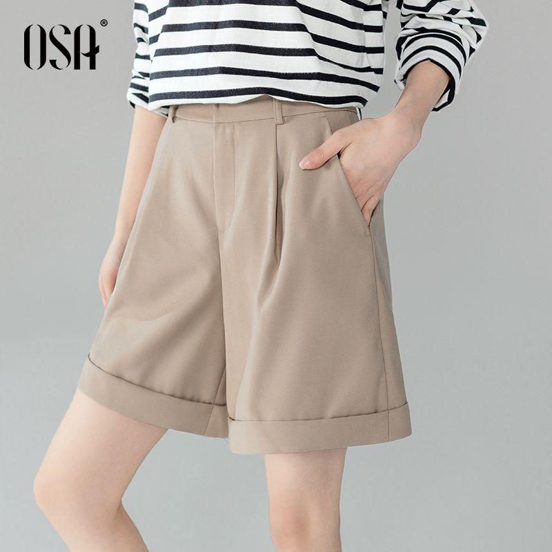 

OSA OSHA High Waist Thin Casual Fifth Suit Khaki S