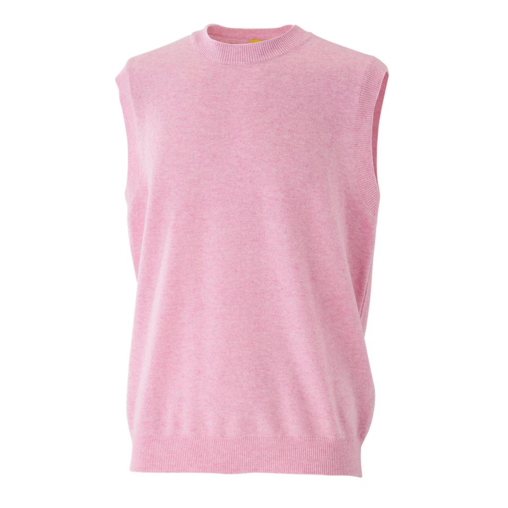 ONITSUKA TIGER Knit Vest Solid Color Sleeveless Round Neck Knitted Pullover Unisex Vest Pink 2183B366-700